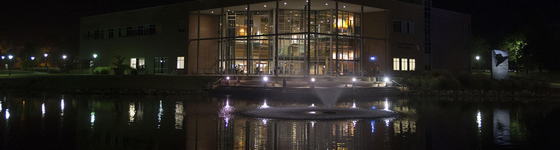 Cedarville University at Night.